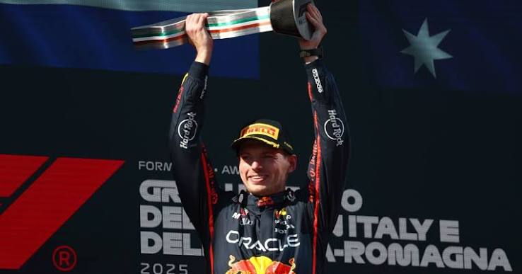 Max Verstappen on the way to victory at Imola, 2025 Emilia Romagna Grand Prix